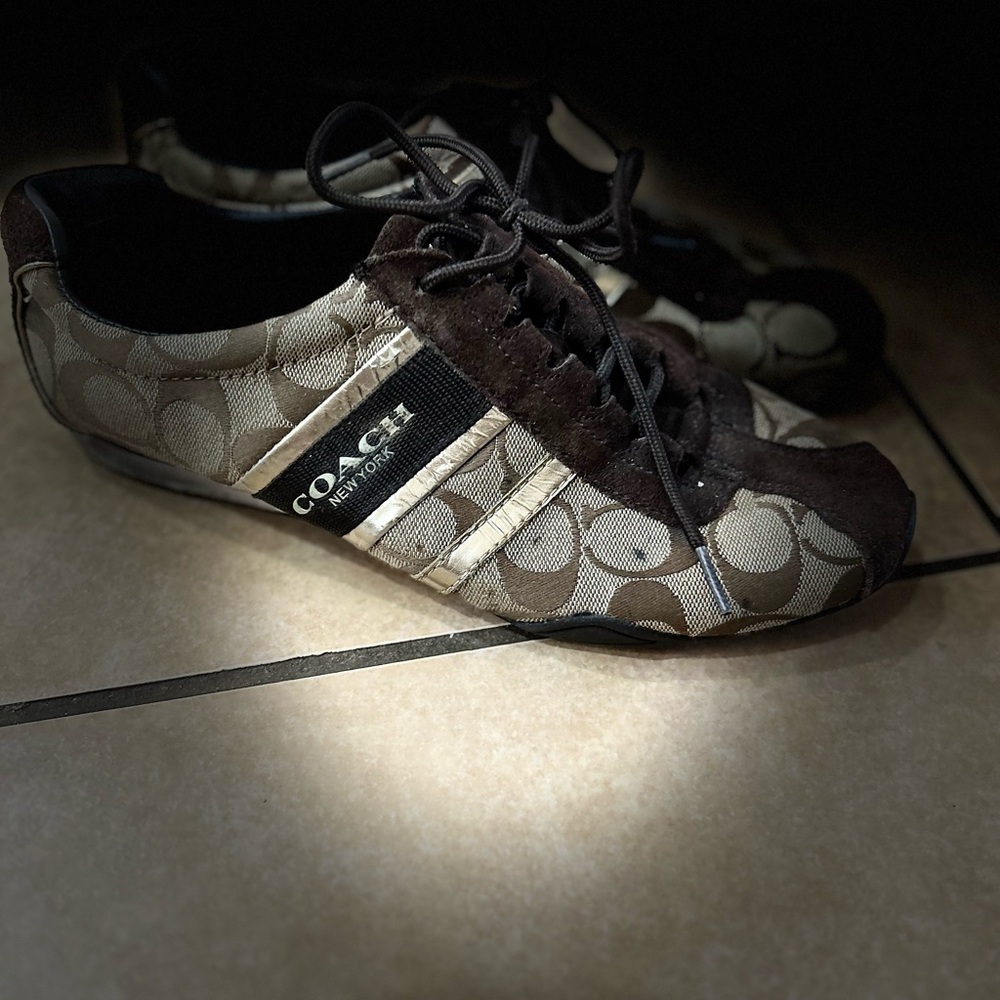 Coach Brown and Cream Sneakers